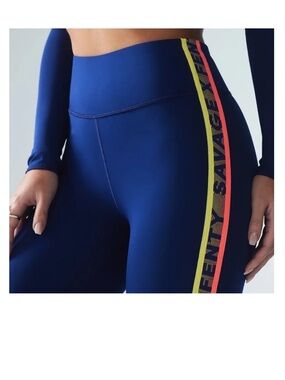 Savage X Fenty Navy Leggings with Neon Accent